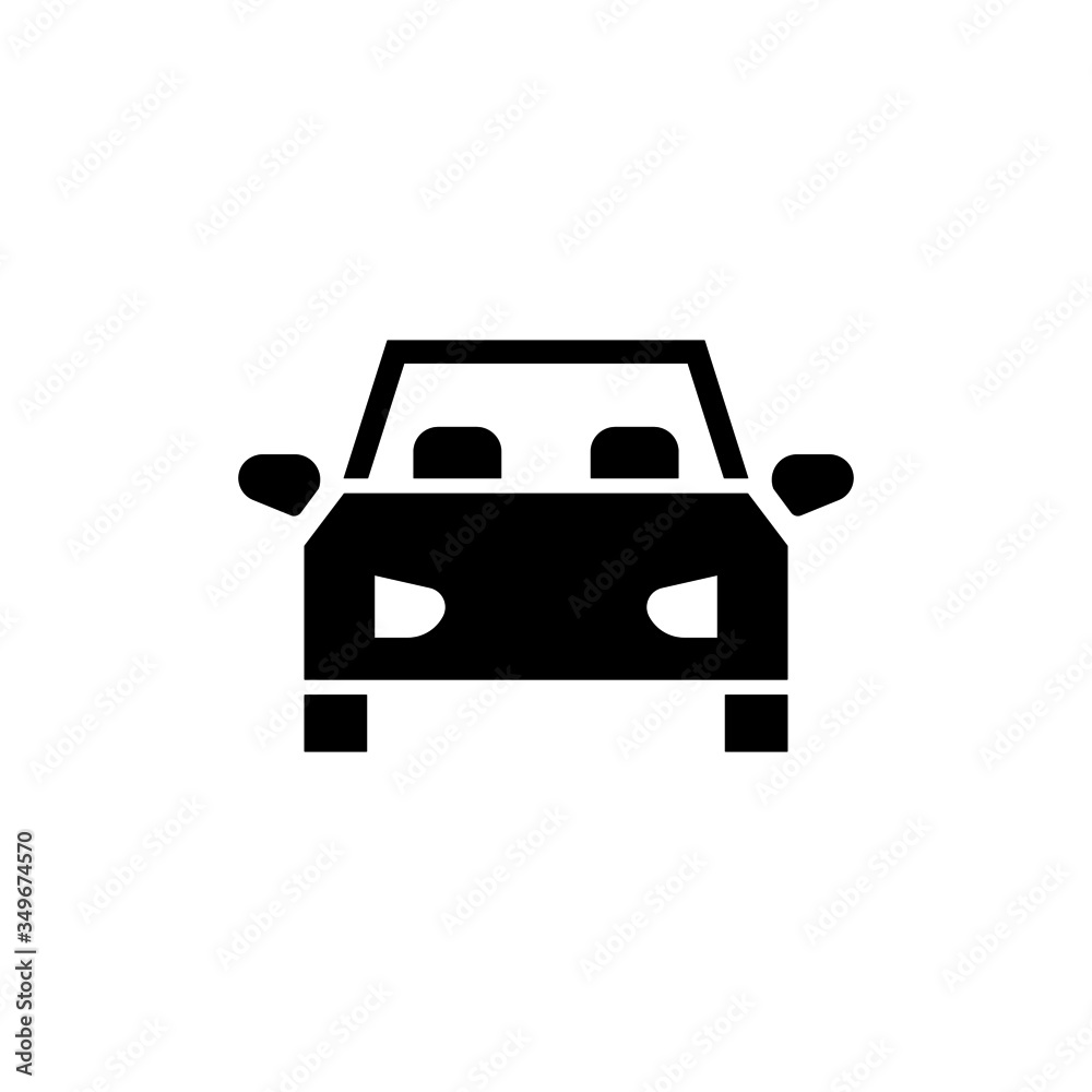 Obraz premium Car icon, vehicle pictogram, Automobile symbol in black flat shape design on white background