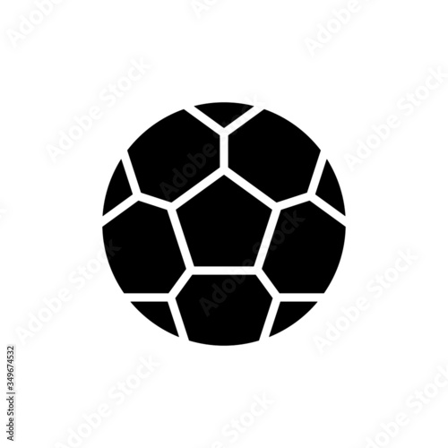 Football ball icon  Soccer ball symbol  in black flat shape design on white background