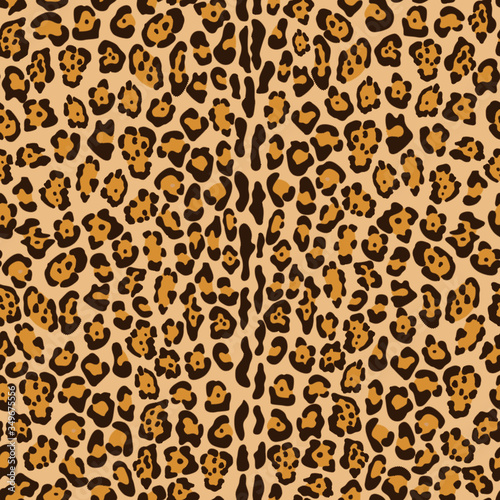 Jaguar. Vector seamless brown background  print  wild animal skin
