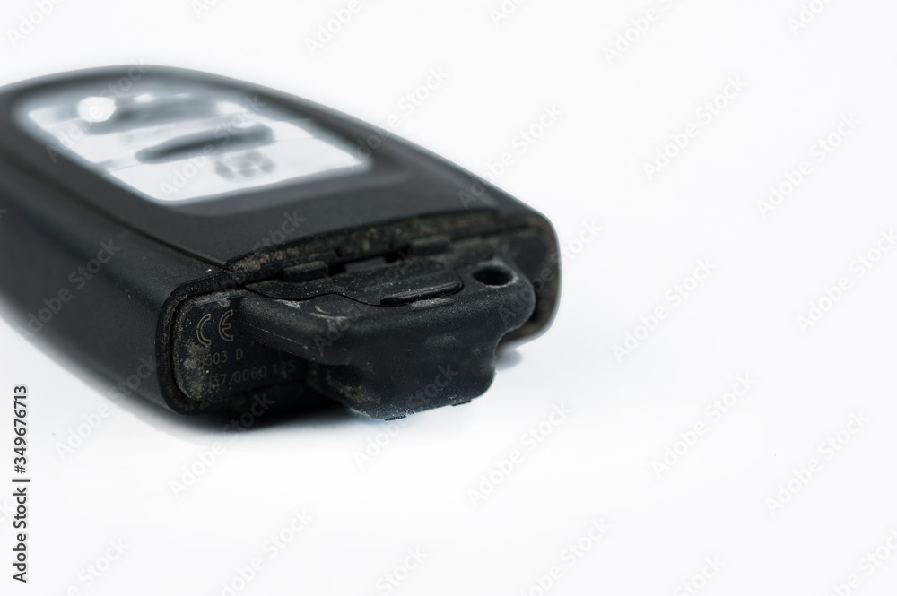 Pancevo,Serbia-may 16. 2020Audi key isolated on white background.Copy space Pancevo,Serbia-may 16. 2020Audi key isolated on white background.Copy space