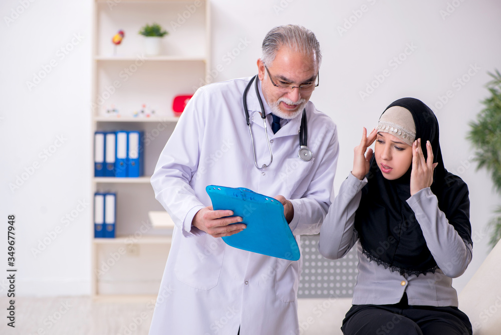 Fototapeta premium Arab woman visiting experienced doctor