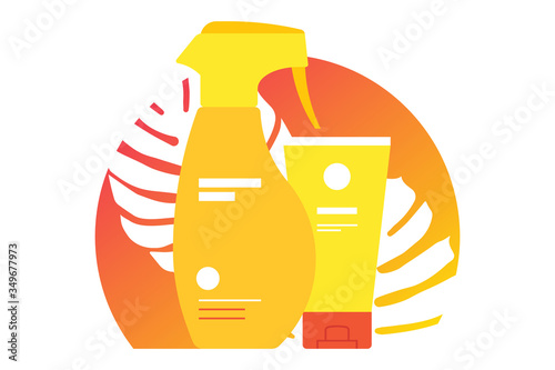 Cosmetics for sun tan. Sun protection: lotion, cream.