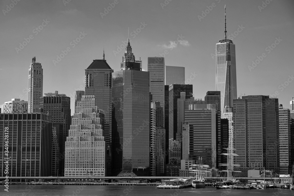 Fototapeta premium New York Manhattan Hudson River Skyscrappers