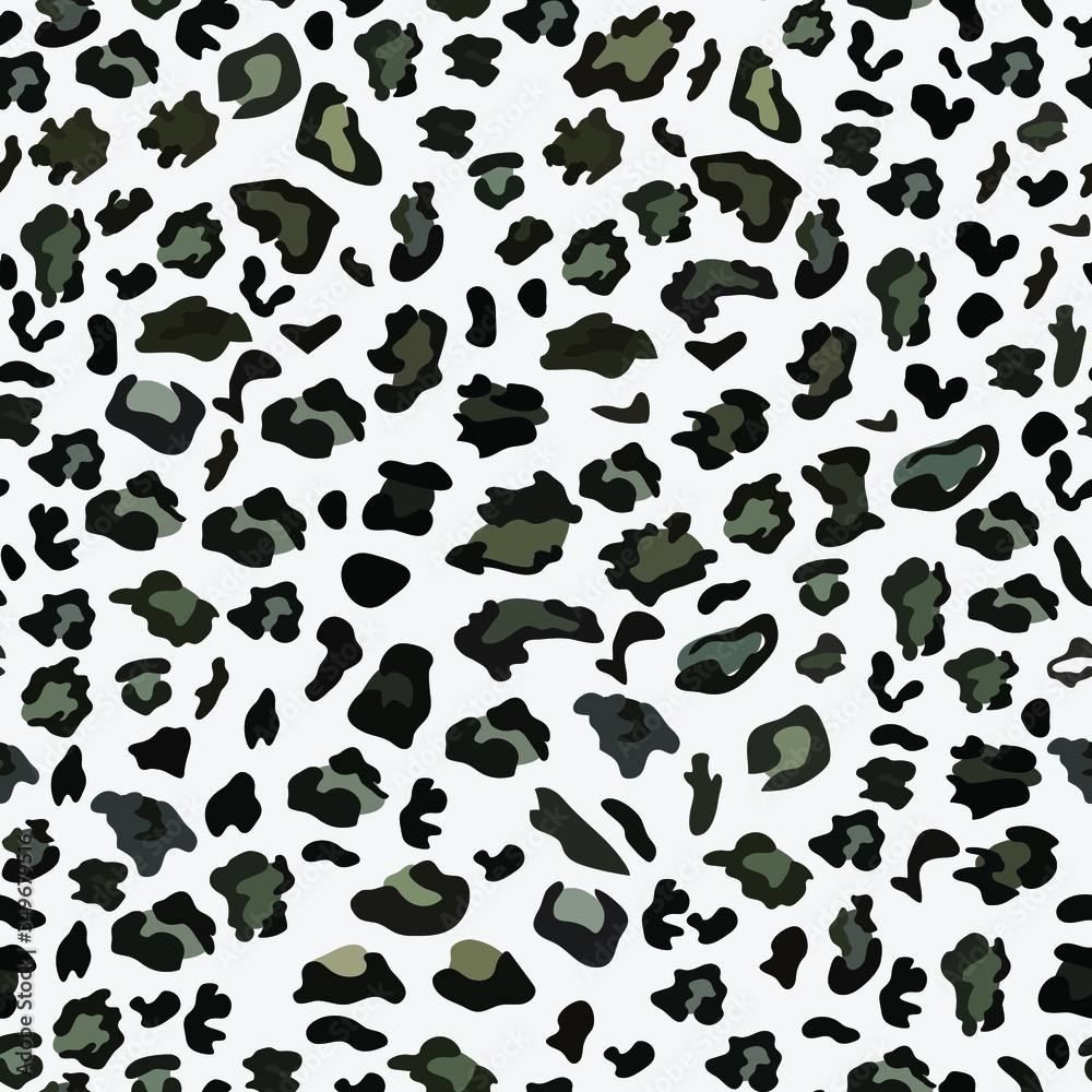 Obraz premium White and black snow leopard abstract skin background in vector, animal print