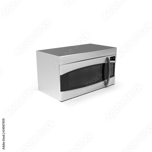 3D image of color microwave oven steel 01