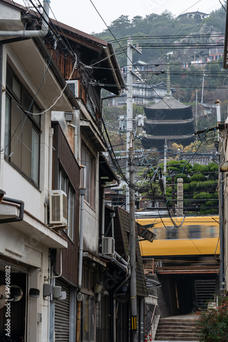 Cityscape of Onomichi. The city is known for many temples. Hiroshima Prefecture, Japan photo