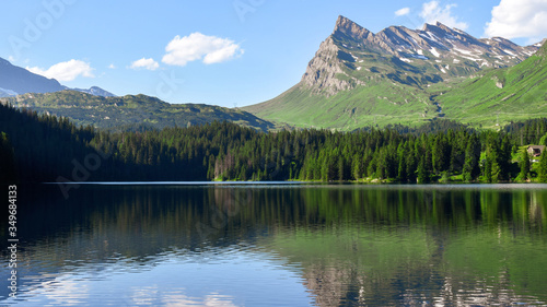 mountain lake in the alps Switzerland 