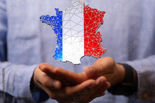 Digital France map country 3d