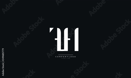 FH HF F H Letter Logo Alphabet Design Icon Vector Symbol