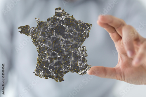 3d Digital France map count...