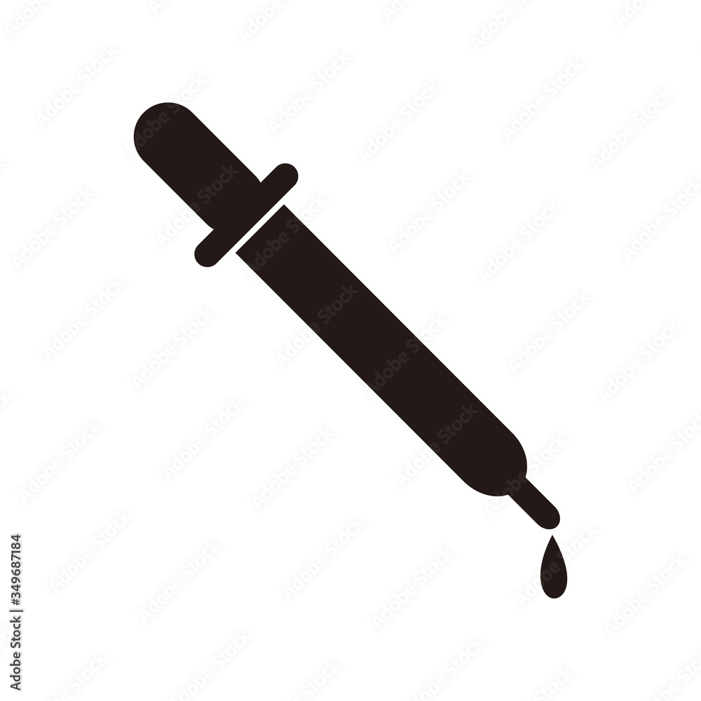 Pipette icon in flat style. Vector illustration Pipette icon in flat style. Vector illustration
