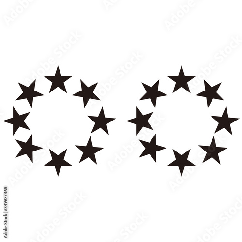 Fototapeta Naklejka Na Ścianę i Meble -  Round star set, simple icon vector illustration sign