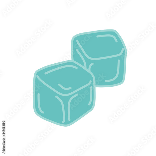 ice cubes doodle icon, vector illustration