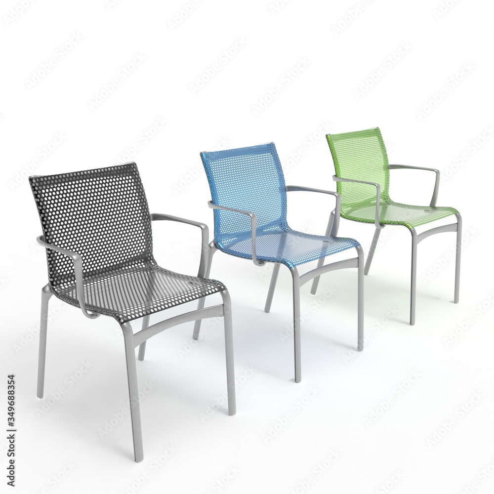 3d render image of a perforated metal office chair 05 3d render image of a perforated metal office chair 05