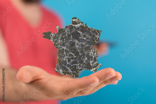 3d Digital France map count...