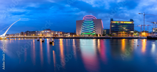 Evening view at architecture in Dublin city centre
