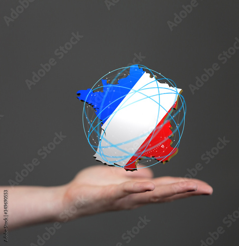 Digital France map country 3d