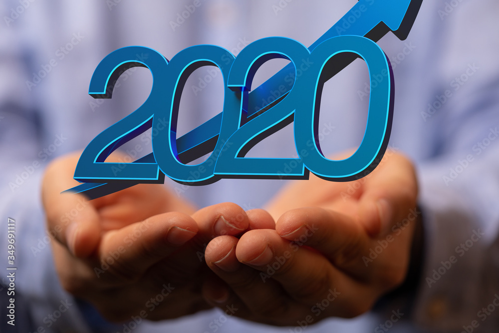 the 2020 business year up goals and  success illustration