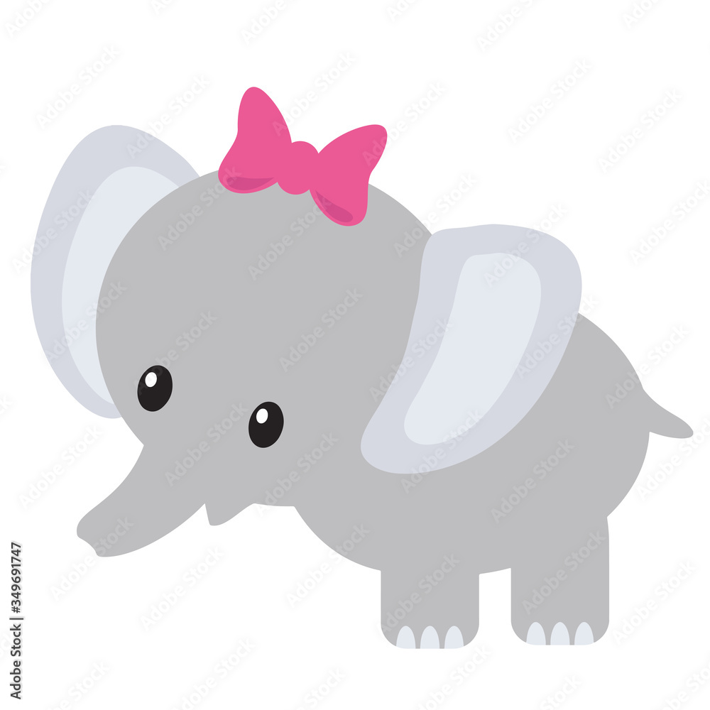 Cartoon girl elephant illustration image Cartoon girl elephant illustration image