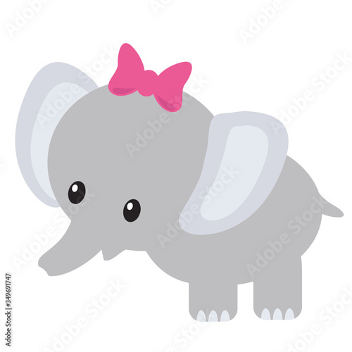 Cartoon girl elephant illustration image