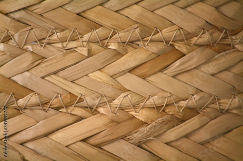 Textura de cesto de palha artesanal