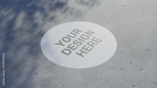 Floor Sticker Concrete Mockup