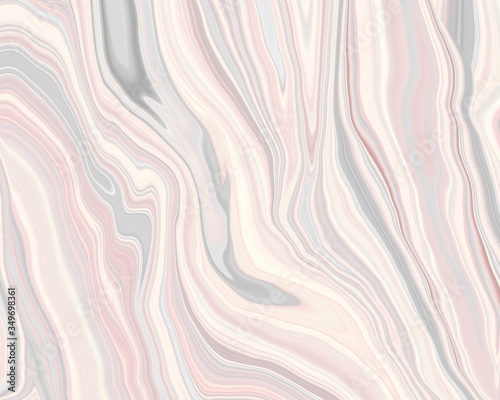 Abstract Liquid smooth Grey pink and white clear color, curve lines marble pattern textures, watercolor decoration fluid flowing acrylic art modern cool background, creative paint brush color