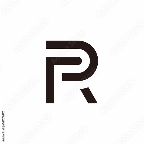 letter pr simple geometric line symbol logo vector