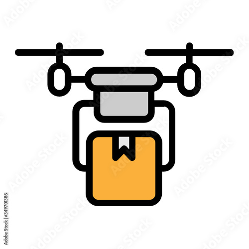 Drone Delivering the  medicines and food, Drone deliveries of essential products  Vector icon Design 