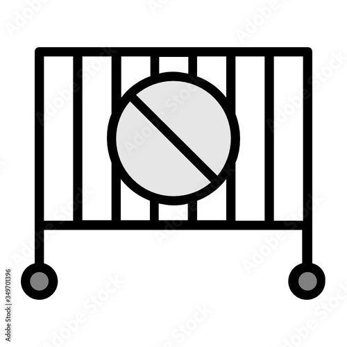 Curfew concept vector color icon design, Lockdown Barrier Concept, Economic consequences of COVID-19 on white background, Social issues Signs after Coronavirus pandemic, Civil disobedience Symbol 