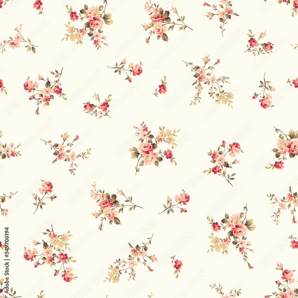 Seamless vector pattern of a rose elegant beautifully