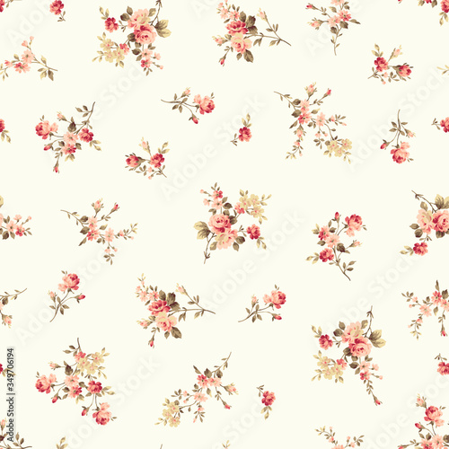 Seamless vector pattern of a rose elegant beautifully