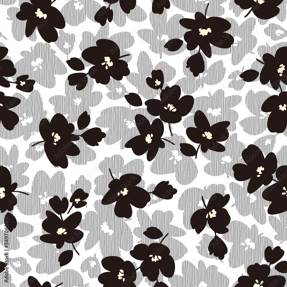 Seamless vector pattern of a beautiful flower, Seamless vector pattern of a beautiful flower,