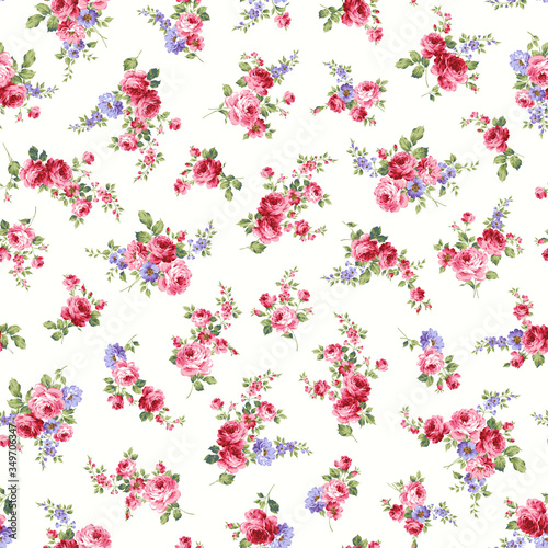Seamless vector pattern of a rose elegant beautifully
