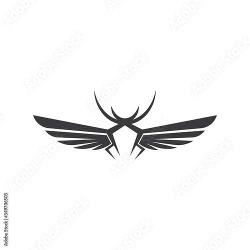 Deer antlers wings concept illustration icon vector design