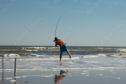 Fototapeta Naklejka Na Ścianę i Meble -  fishing on the beach