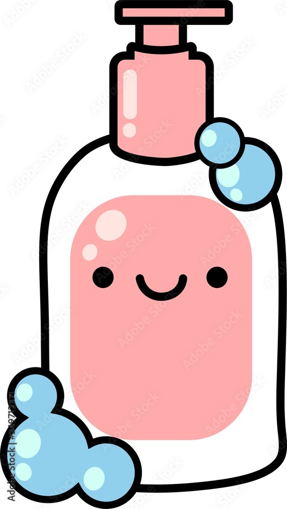 jabon liquido Kawaii- Cartoon Stock Illustration | Adobe Stock