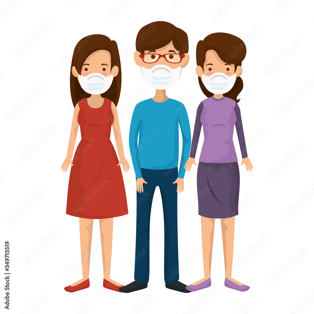 group people using face mask isolated icons vector illustration design group people using face mask isolated icons vector illustration design