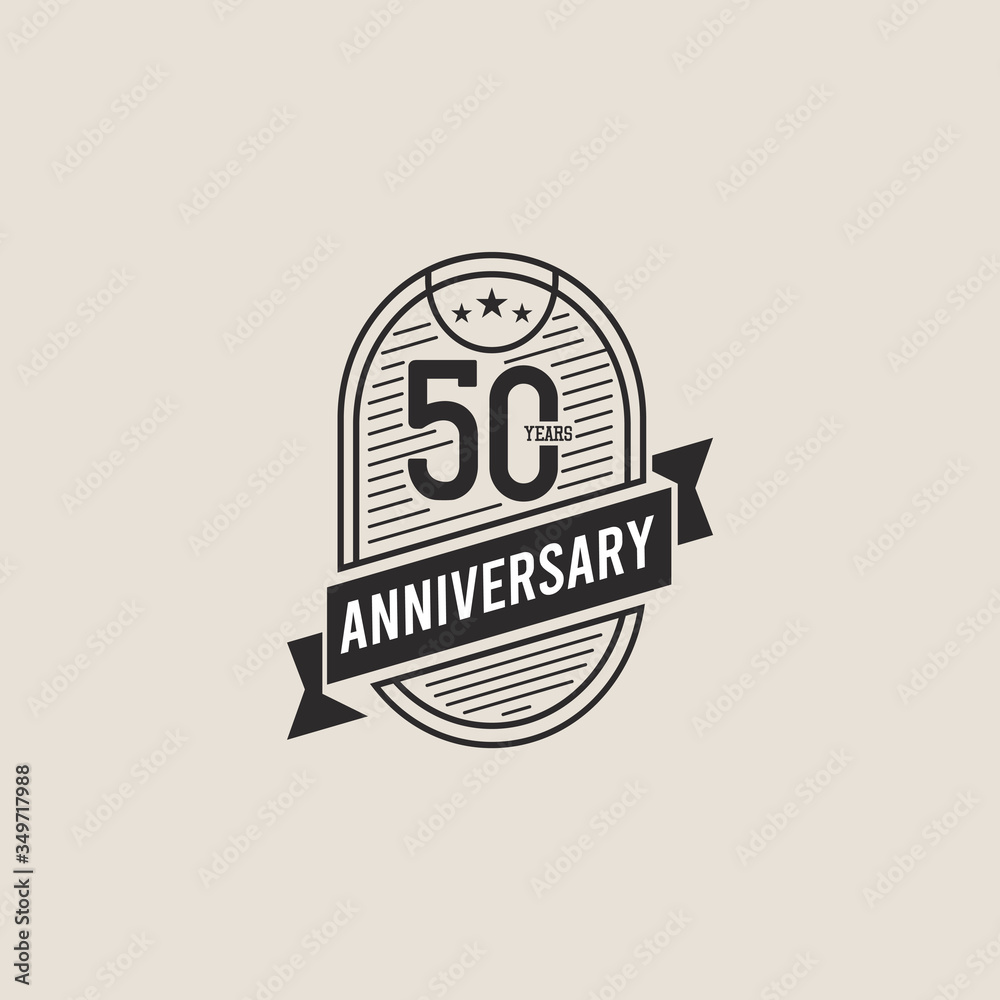 anniversary retro ribbon 50