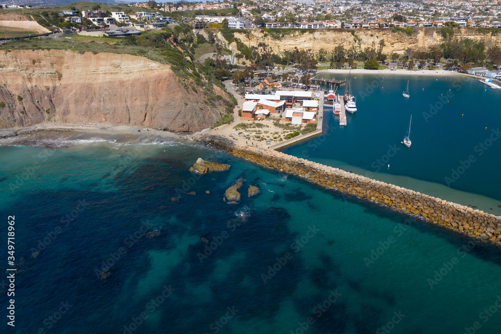 View of the Dana Point Sea wall protecting the harbor View of the Dana Point Sea wall protecting the harbor