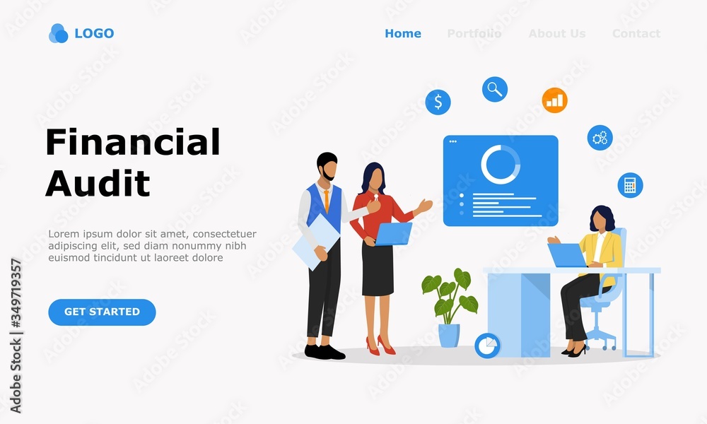 Financial Audit Vector Illustration Concept , Suitable for web landing page, ui, mobile app, editorial design, flyer, banner, and other related occasion