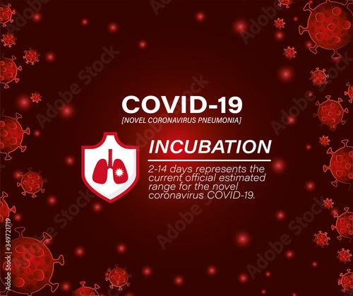 Covid 19 virus incubation and shield with lungs vector design