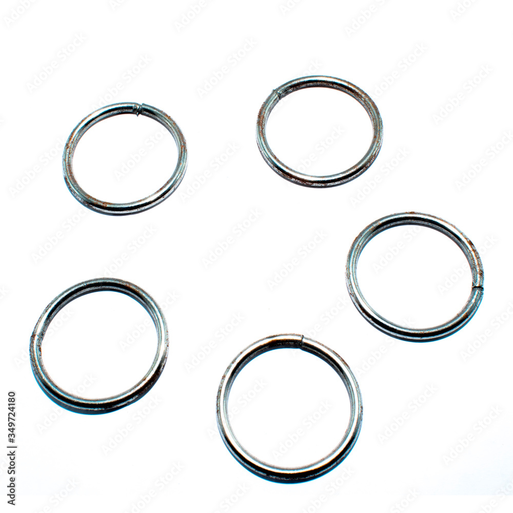 Isolated steel ring macrame Isolated steel ring macrame