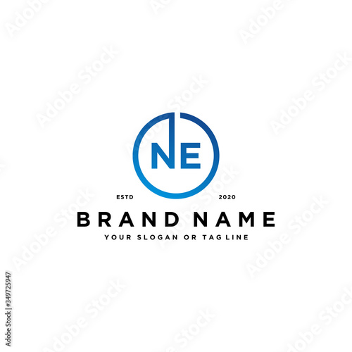 letter NE logo design vector