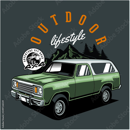 vector illustration of a adventure car