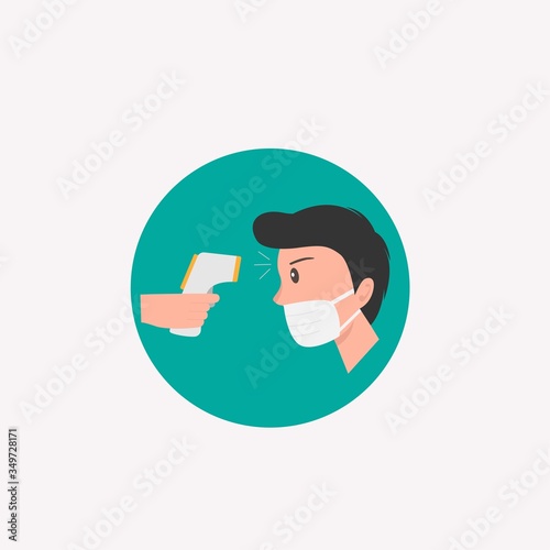 Fever check, temperature check icon design vector