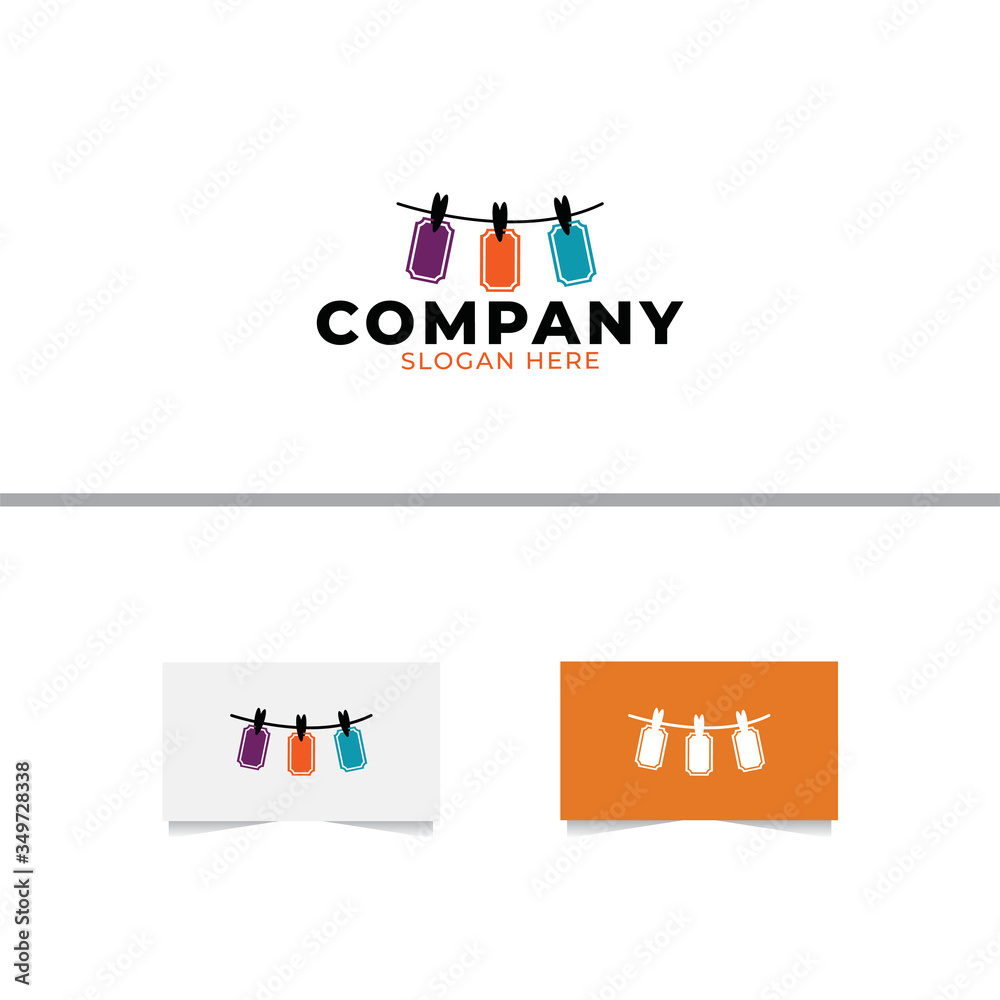 Ticket Clothesline Logo Design Template Ticket Clothesline Logo Design Template