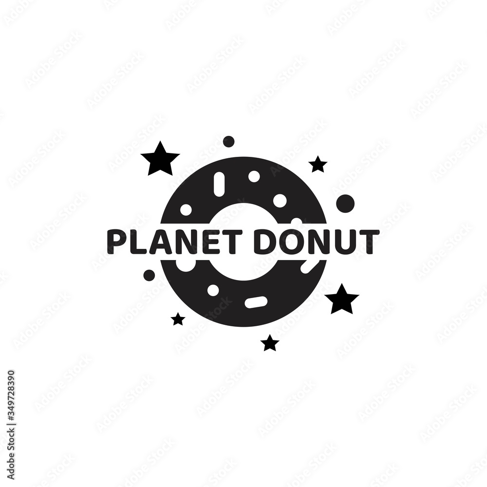 Planet Donut Logo Vintage and Vector