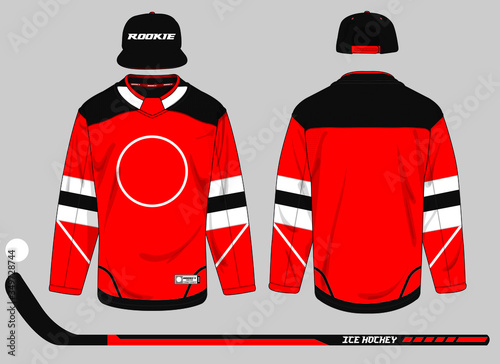 ice hockey jersey uniform template vector kit