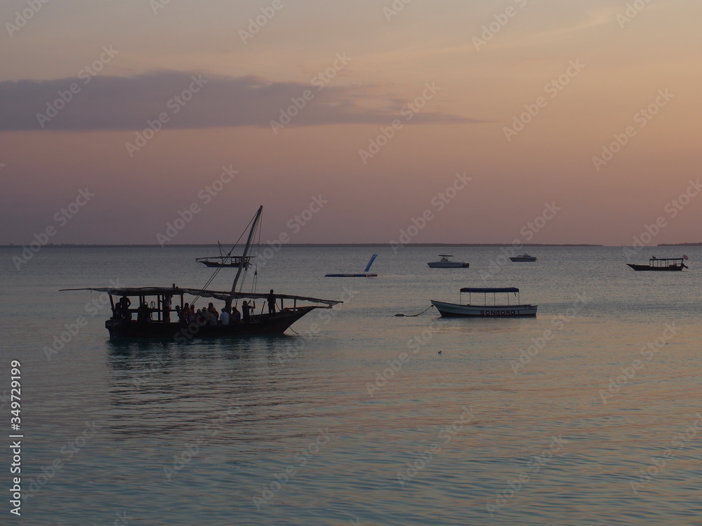 The beautiful sunset sky from the beach, Nungwi, Zanzibar, Tanzania The beautiful sunset sky from the beach, Nungwi, Zanzibar, Tanzania